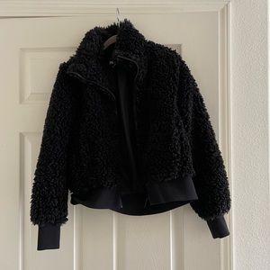 Zara small black fleece jacket